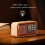 Retro Multifunctional  Speaker LED Color Digital Display Clock, Alarm Clock Desktop Speaker Gift Black 2