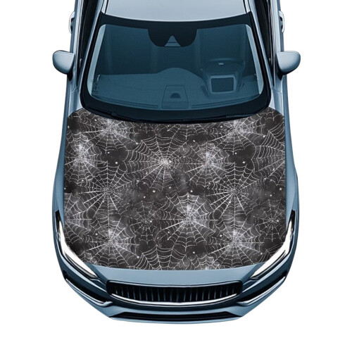 Weatherproof Car Hood Cover Elastic Cobweb Print