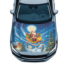 Santa Claus Waterproof Car Hood Cover Polyester Stretchable