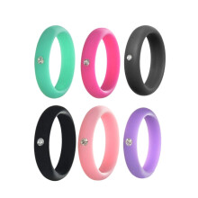Women's Wide Silicone Wedding Rings with Wave Pattern