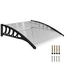 Front Door Canopy, Outdoor Awning, Rain Shelter for Window, Porch and Front/Back Door, 103 x 96.5 cm, Clear