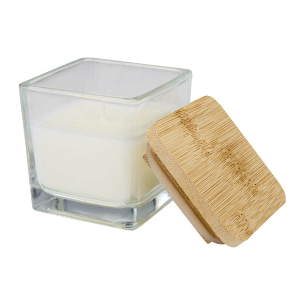 Floso Ambra Warm Vanilla Square Bamboo Lid Scented Candle