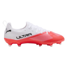 (3 UK, White/Red) Puma Childrens/Kids Ultra 7.3 Firm Ground Football Boots