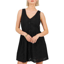 (16 UK, Black) Brave Soul Womens/Ladies Broderie Fitted And Flared Mini Dress