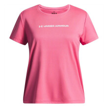 (7-8 Years, Pink) Under Armour Childrens/Kids Tech Wordmark Performance T-Shirt