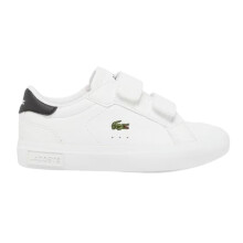 (9 UK Child, White/Black) Lacoste Childrens/Kids Powercourt Trainers