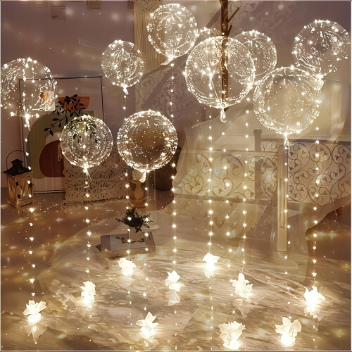 Glowing Bubble Balloons Kit 40 pcs 20 balloons 20 LED lights 1