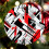 Black Red Geometric Christmas Ornaments White 12pcs 6