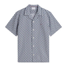 (XXL, Carbon/Navy) Tommy Hilfiger Mens Patterned Short-Sleeved Shirt