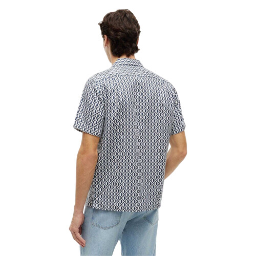 Tommy Hilfiger (M, Carbon/Navy) Tommy Hilfiger Mens Patterned Short-Sleeved Shirt 1
