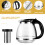 Black Glass Teapot Non-Drip Spout Ergonomic Handle 1500ml 5