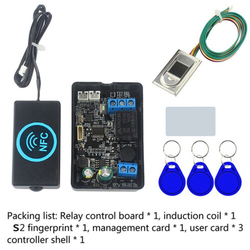 Fingerprint Access Controller NFC Electric Lock Control Relay Module IC Card Induction  S2 Fingerprint and NFC 1