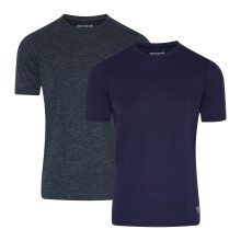 (M, Charcoal/Navy) Reebok Mens Short-Sleeved T-Shirt (Pack of 2)
