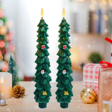 Flameless LED Taper Candle with Remote Timer and 3D Flame