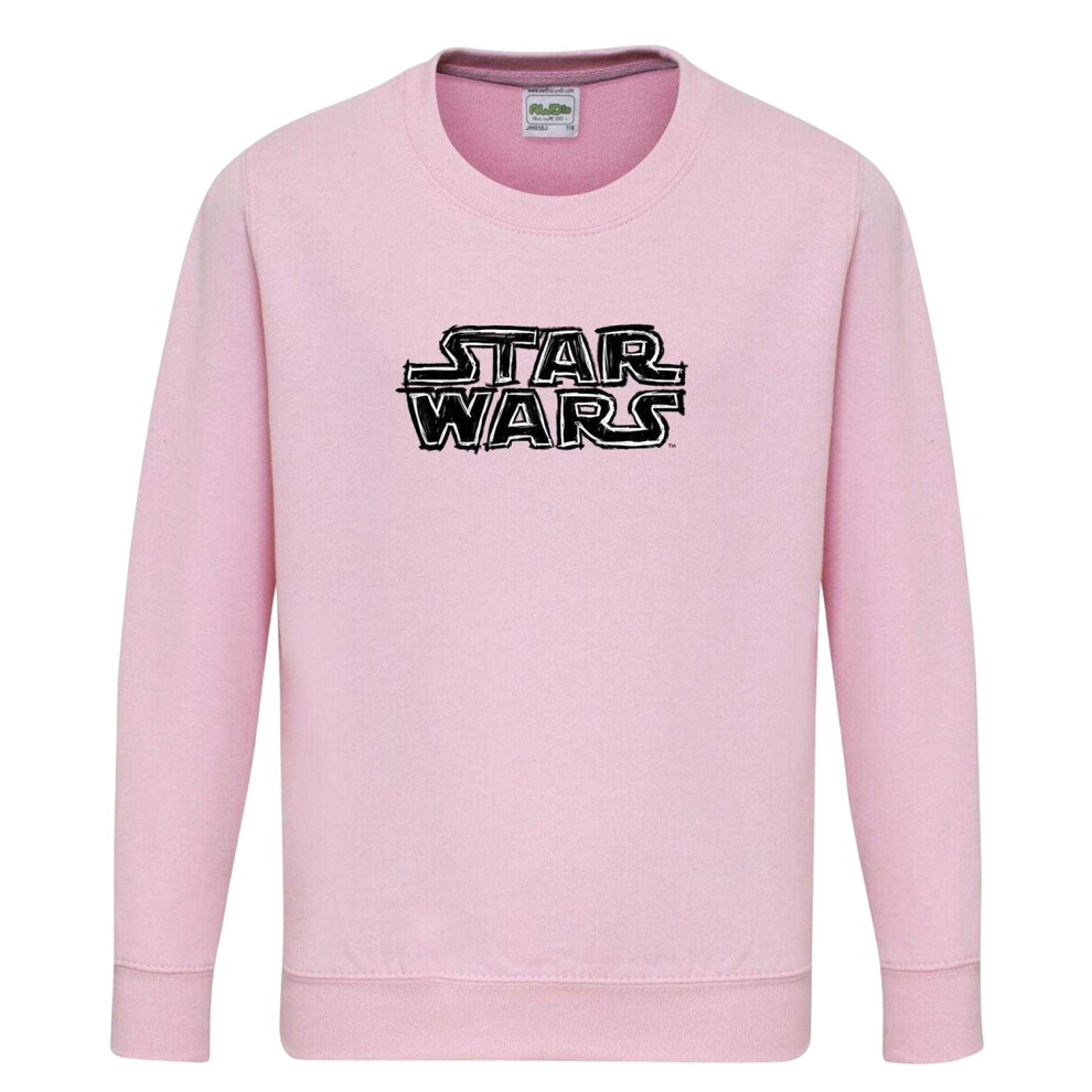 Star Wars (7-8 Years, Pink) Childrens/Kids Logo Sweatshirt
