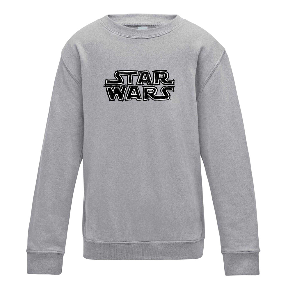 Star Wars (13 Years, Grey) Childrens/Kids Logo Sweatshirt