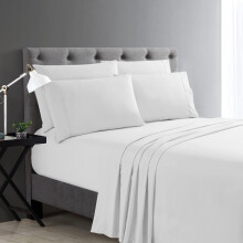 Home Collection Micro Caress Luxurious Sheet Set 90Gsm 4 -Piece Queen Size With 2 Additional Pillowcase White Color