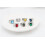 Round Multicolor Stone Ring Stainless Steel Unisex Red Size 5