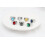 Round Multicolor Stone Ring Stainless Steel Unisex Red Size 7
