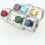 Round Multicolor Stone Ring Stainless Steel Unisex Red Size 2