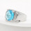 Round Multicolor Stone Ring Stainless Steel Unisex Red Size 3
