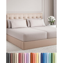 Split King Bed Sheet Set - 7 Piece Split King Bed Sheet Set - Soft Hotel Luxury Bedding - Cooling Comfy & Breathable - 1 Flat & 1 Fitted & 4 Pillowc