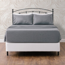 Chanasya Classic Faux Linen Ultra Soft Comfy Luxury Textured Bed Sheets 4-Piece Set - Hypoallergenic Polyester - 1 Flat Sheet 1 Fitted Sheet & 2 Pill