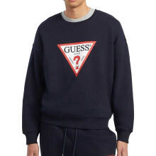 (L, Ocean Blue) Guess Mens Triangle Oversized Sweatshirt
