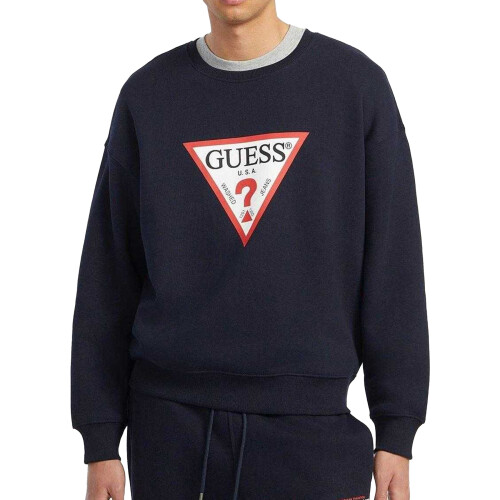 Guess (L, Ocean Blue) Guess Mens Triangle Oversized Sweatshirt