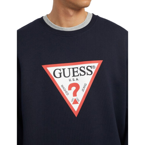 Guess (L, Ocean Blue) Guess Mens Triangle Oversized Sweatshirt 2