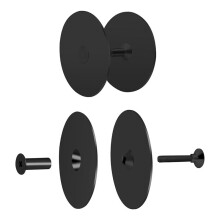 2 Set Door Hole Cover Plate,2-5/8 Inch Diameter Round Deadbolt Cover Plate,Door Knob Hole Cover Plate Black