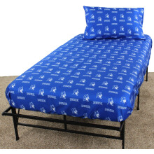 College Covers Everything Comfy Duke Blue Devils Queen Sized 4 Piece Sheet Set Team Color Background 1 Flat Sheet 1 Fitted Sheet 2 Pillowcases