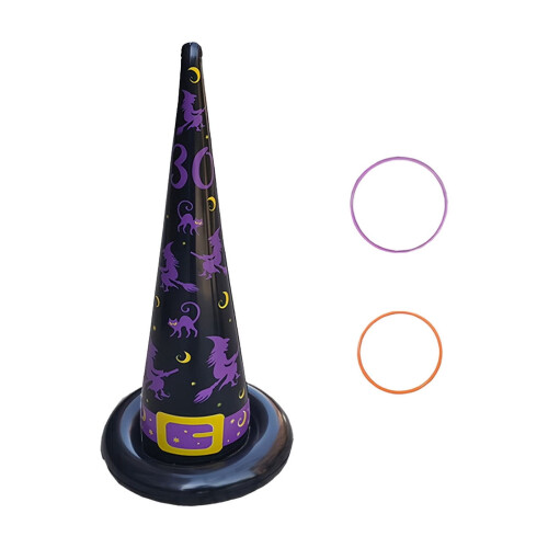 Inflatable Halloween Witch Hat Ring Toss Game Set 3-Pack