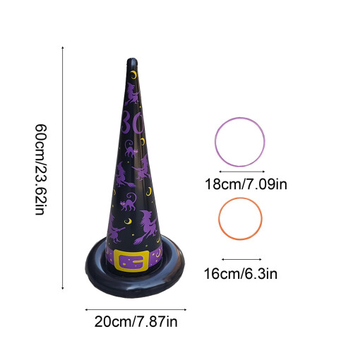 Inflatable Halloween Witch Hat Ring Toss Game Set 3-Pack 2