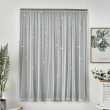Star Pattern Blackout Curtains Polyester Double-Layer