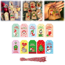 Christmas Paper Tags Brown with Jute 50PCS