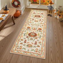 Christmas Runner Rug 2x6 ft Red Deer Santa Design Non-Slip