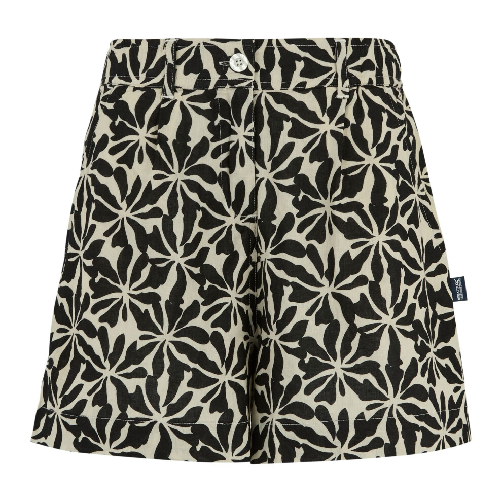 Regatta Women's Beige Sabelle Abstract Floral Shorts - 10 Uk - 50% Lyocell/50% Viscose - Image 2