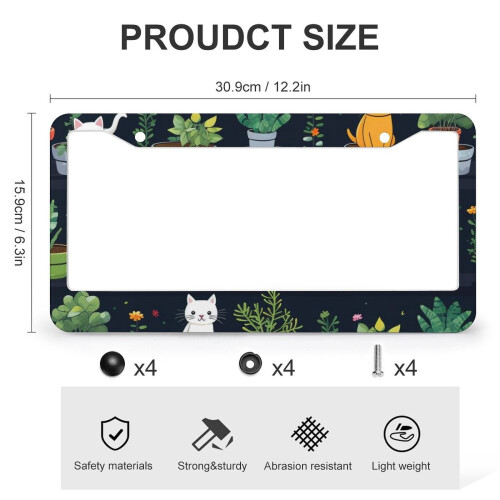 Cat Mom License Plate Frame Aluminum 2 Pack 2