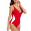 Women's Slim Fit One-Piece Solid Color Swimsuit 8