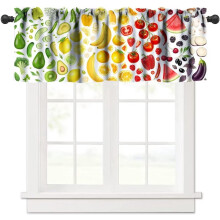 Veggie Fruit Curtain Valance Rainbow Pattern Blackout
