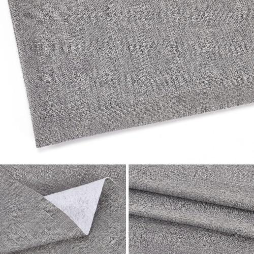 Faux Cotton Linen Sofa Fabric Grey 55x19.7 in 1 mm 2