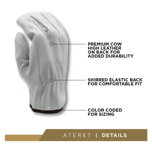 Cowhide Leather Work Gloves Heavy Duty 12 Pairs 2