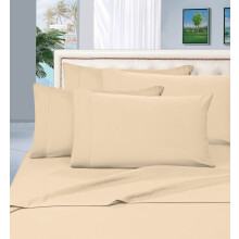 Elegant Comfort 6 Piece Wrinkle Resistant 1500 Thread Count Egyptian Quality Ultra Soft Luxurious Bed Sheet Set Queen Cream