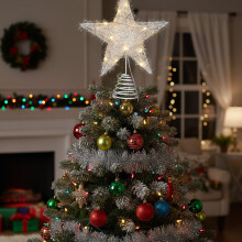Christmas Star Tree Topper with LED Lights 30 cm