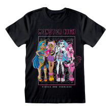 (S, Black) Monster High Unisex Adult Fierce And Fearless T-Shirt