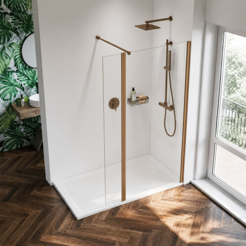 Balterley Balterley 1850mm Brushed Bronze Wetroom Screen 2