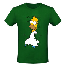 (L, Kelly Green) The Simpsons Unisex Adult Homer Simpson Bush T-Shirt