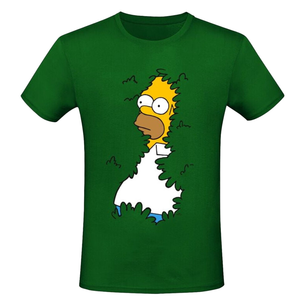 The Simpsons (L, Kelly Green) Unisex Adult Homer Simpson Bush T-Shirt