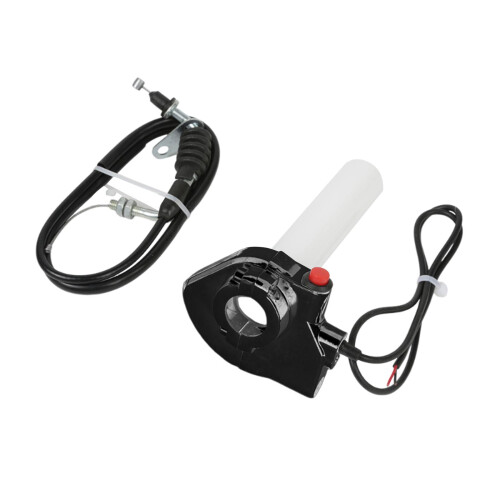 Motorcycle Twist Throttle Grip with Cable Black 1